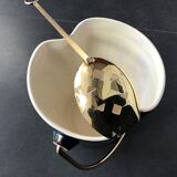 Verceram iridescent ceramic ice bucket, with golden spoon