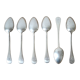 Set de 6 cuillères en argent Cailar-Bayard, monogrammées MS