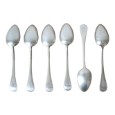 Set de 6 cuillères en argent Cailar-Bayard, monogrammées MS