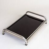 Plateau en aluminium et verre, Italie, Années 50/60