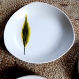 Service assiettes plume Niderviller vintage