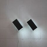 Pair of grey and white wall sconces by Preben Dahl for H. F. Belysning, 1960s