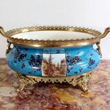 Planter in glazed porcelain and gilded bronze late nineteenth