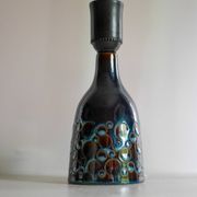 Mid-century modern pottery table lamp with candy glazing from Söholm, Denmark, 1960s