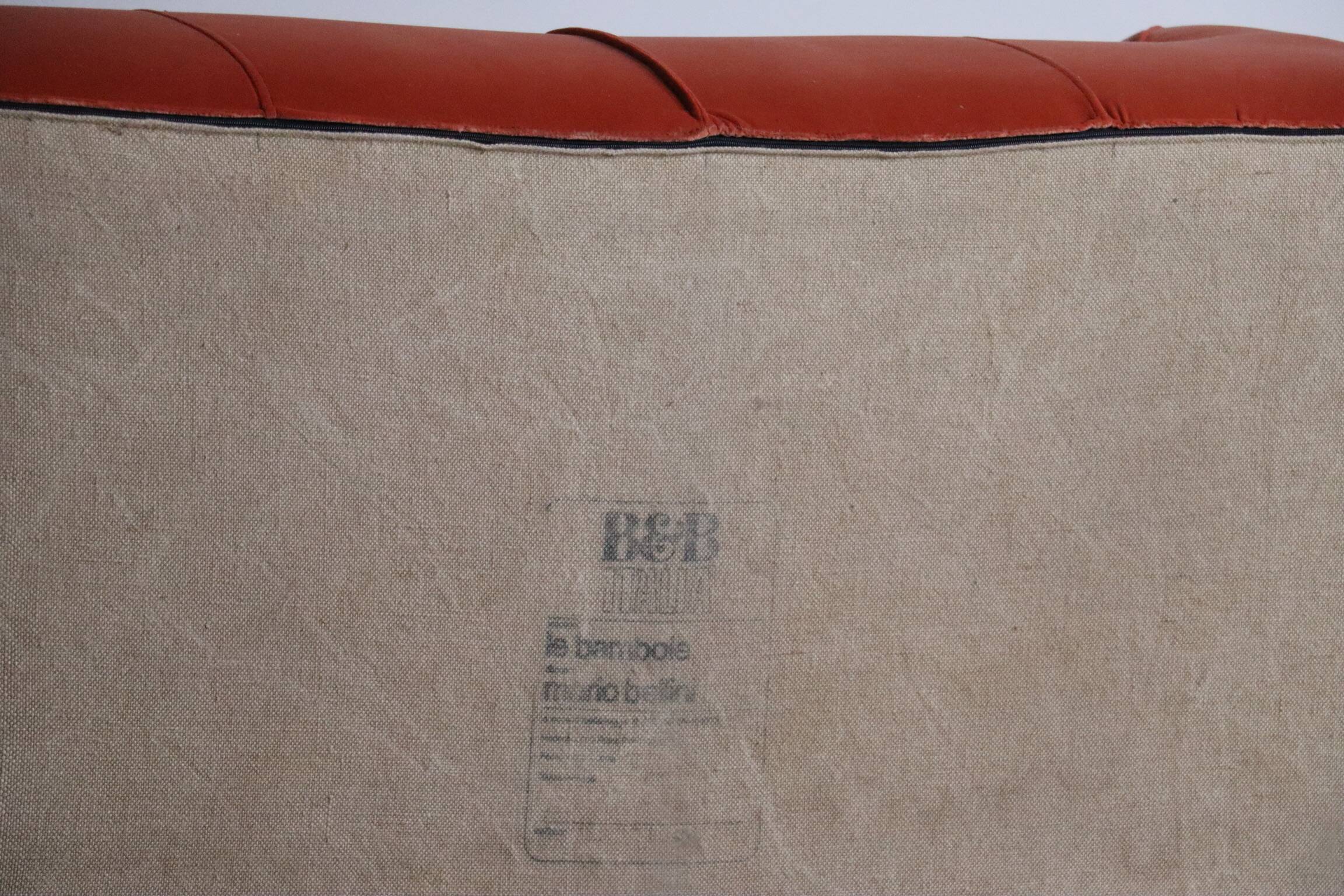 Le Bambole sofa in coral velvet By Mario Bellini For B&B Italia, 1970s