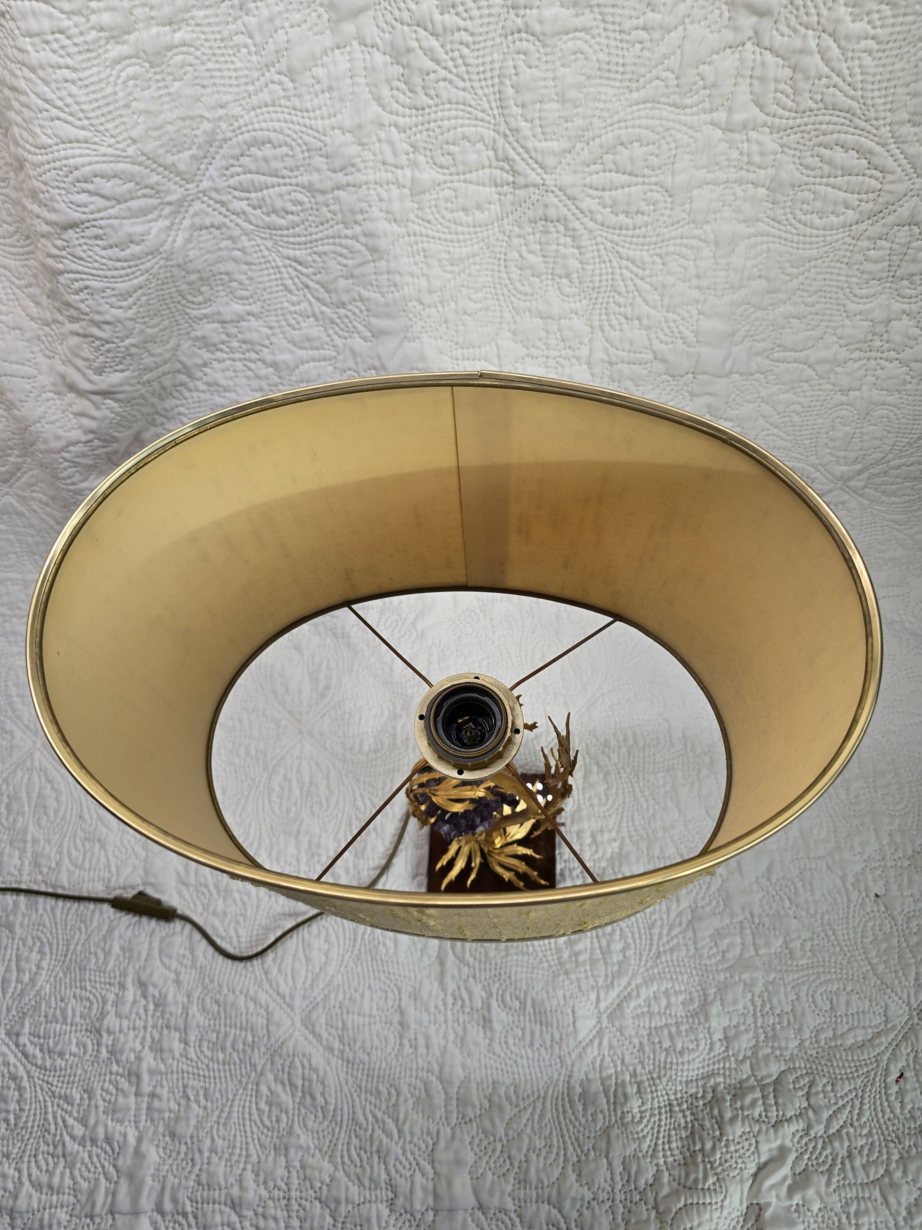 Lamp with amethyst inlay "Lucifer" by Willi Daro