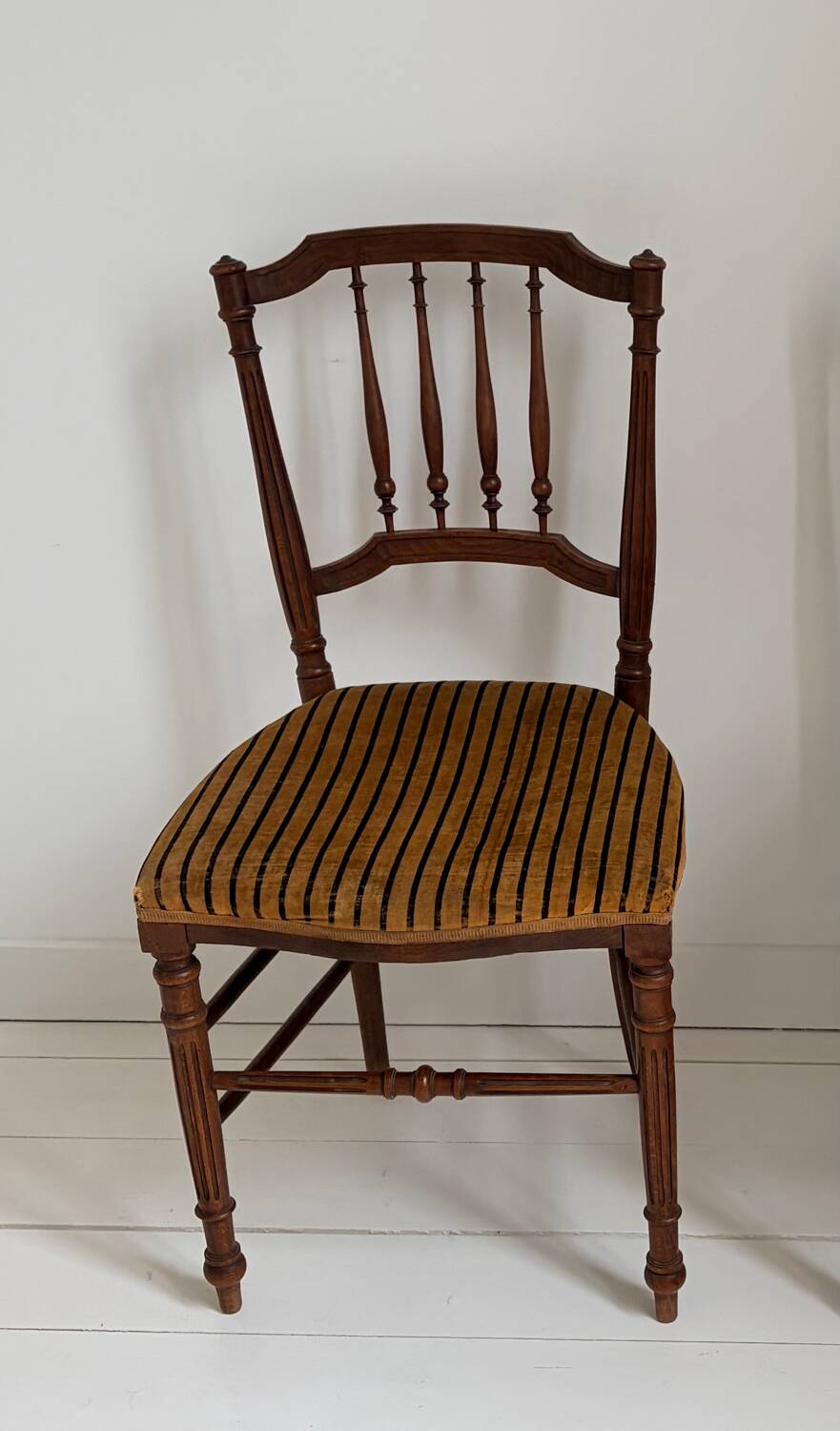 Pair of lovely Napoleon III / Louis XVI chairs - Striped velvet