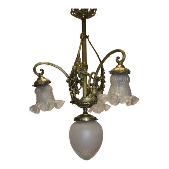 Old bronze chandelier Louis XVI style