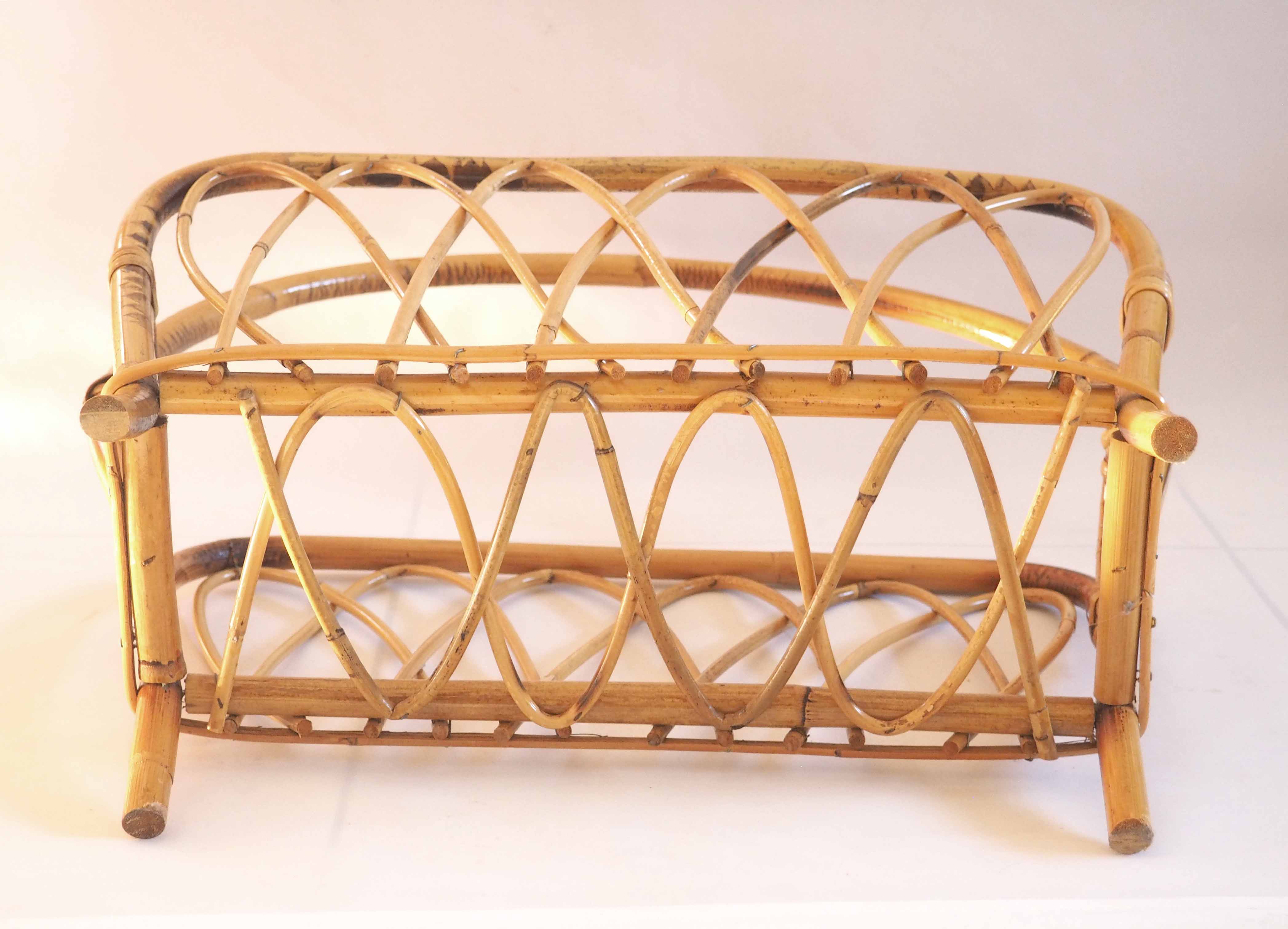 Rattan magazine holder