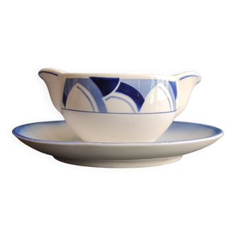 French vintage sauce boat, Digoin Sarreguemines