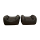 Leather pouf pair 1970