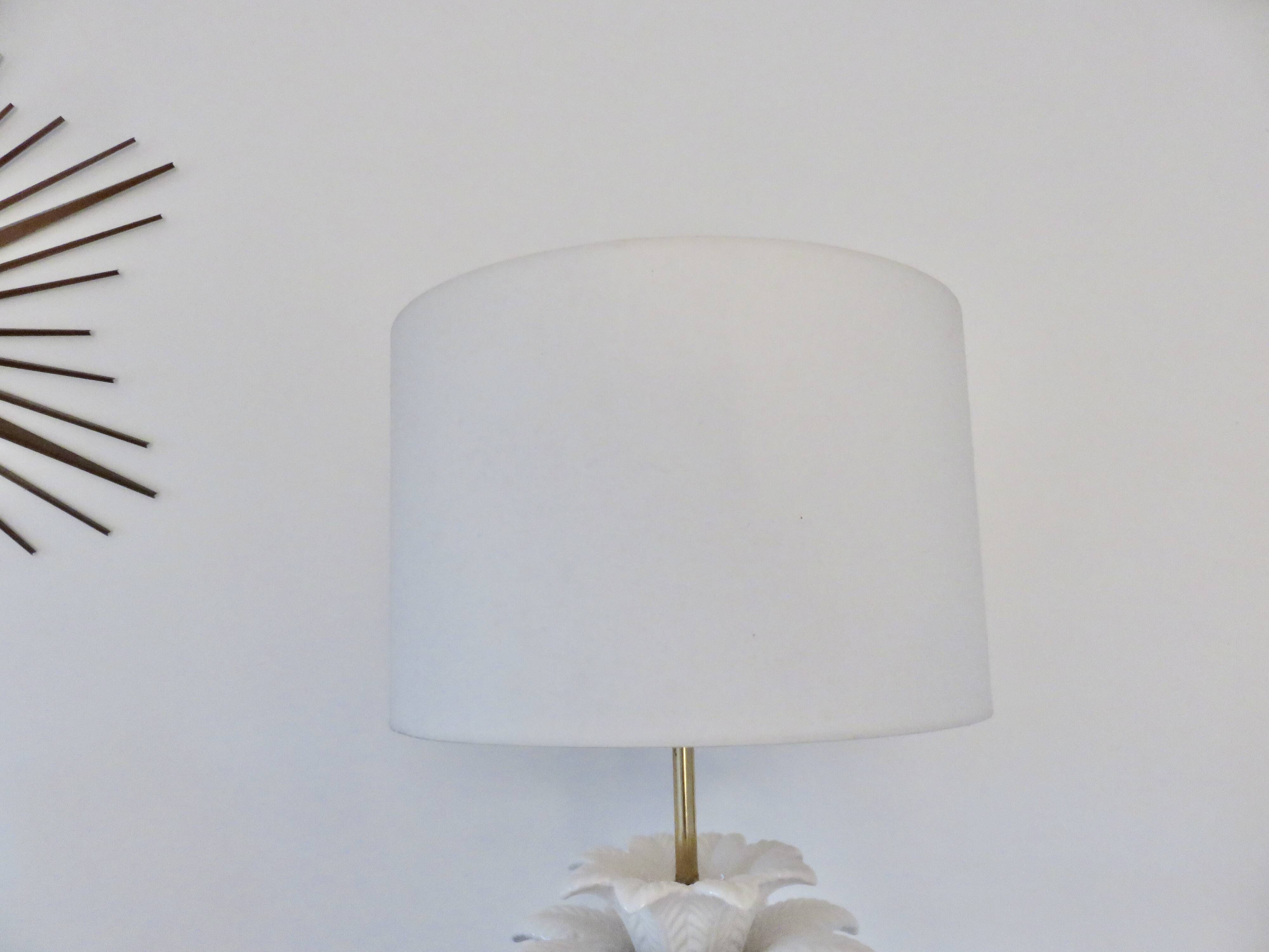 Grande lampe palmier, Italy, en céramique blanche, années 60