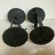 Pair of black metal candlesticks