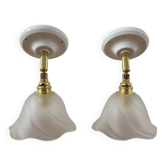 Pair of wall sconces with vintage globes