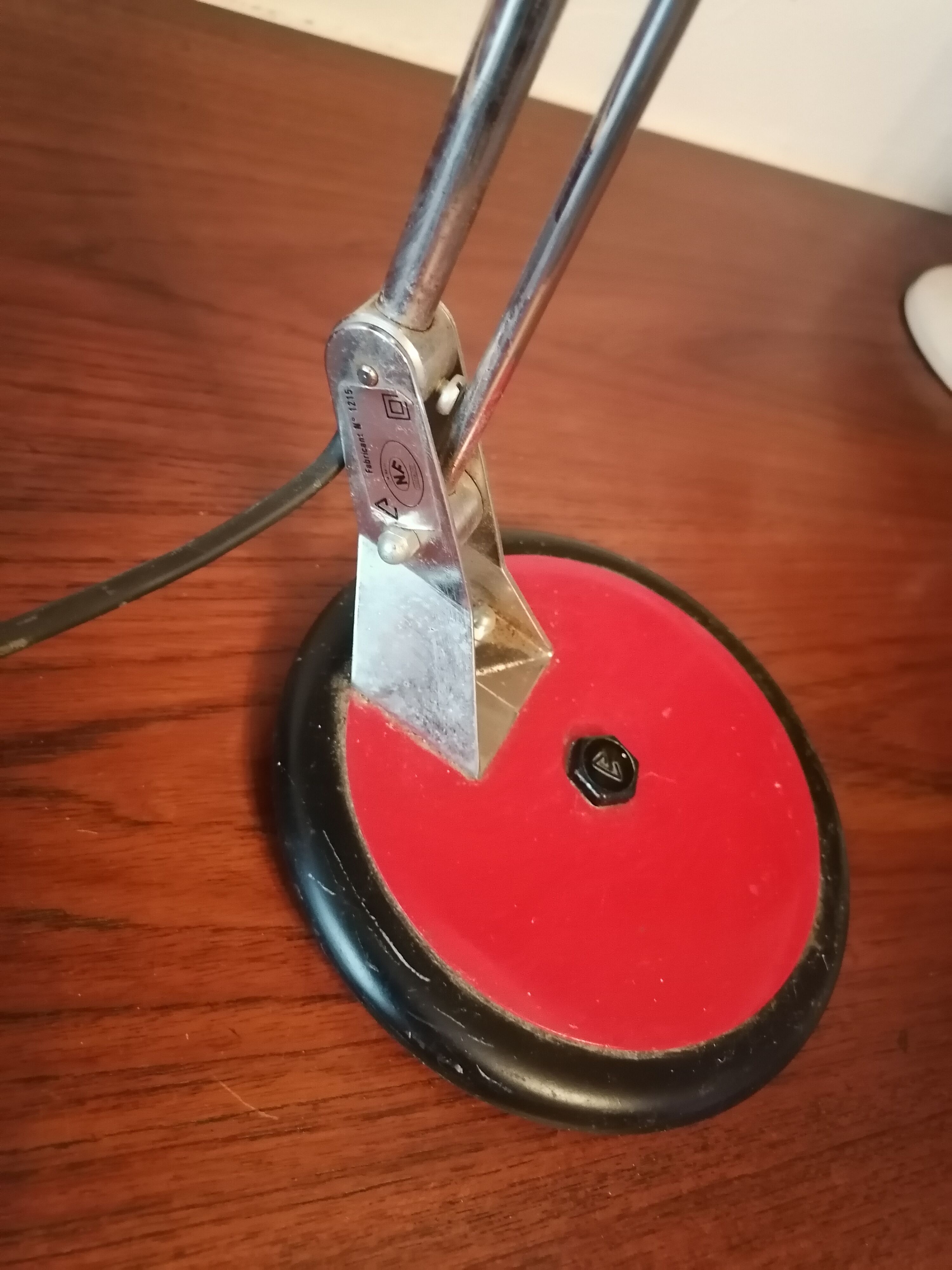 Vintage red black luminor style lamp