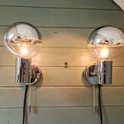 Pair of Space Age wall sconces, Motoko Ishii, Staff Leuchten, 1970