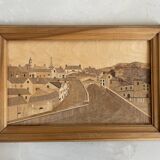 Wood marquetry table