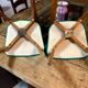 Paire de chaises en vinyle vert, années 50-60