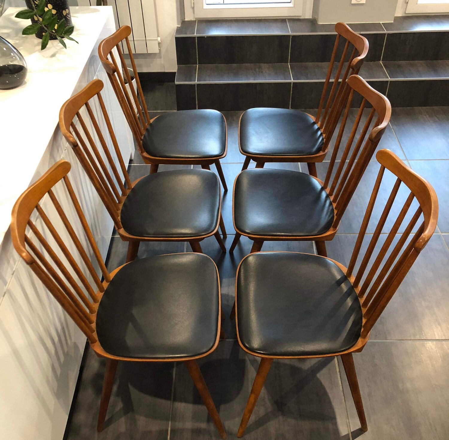 Set of 6 Baumann Menuet chairs, vintage, 1970s