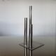 Triple candle holder, modernist, minimalist stainless steel 1970