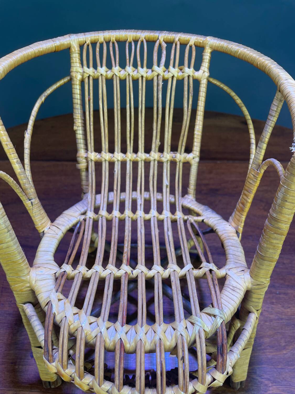 Rattan doll chair