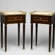 Pair of Louis XVI Style Nightstands with White Carrara Marble