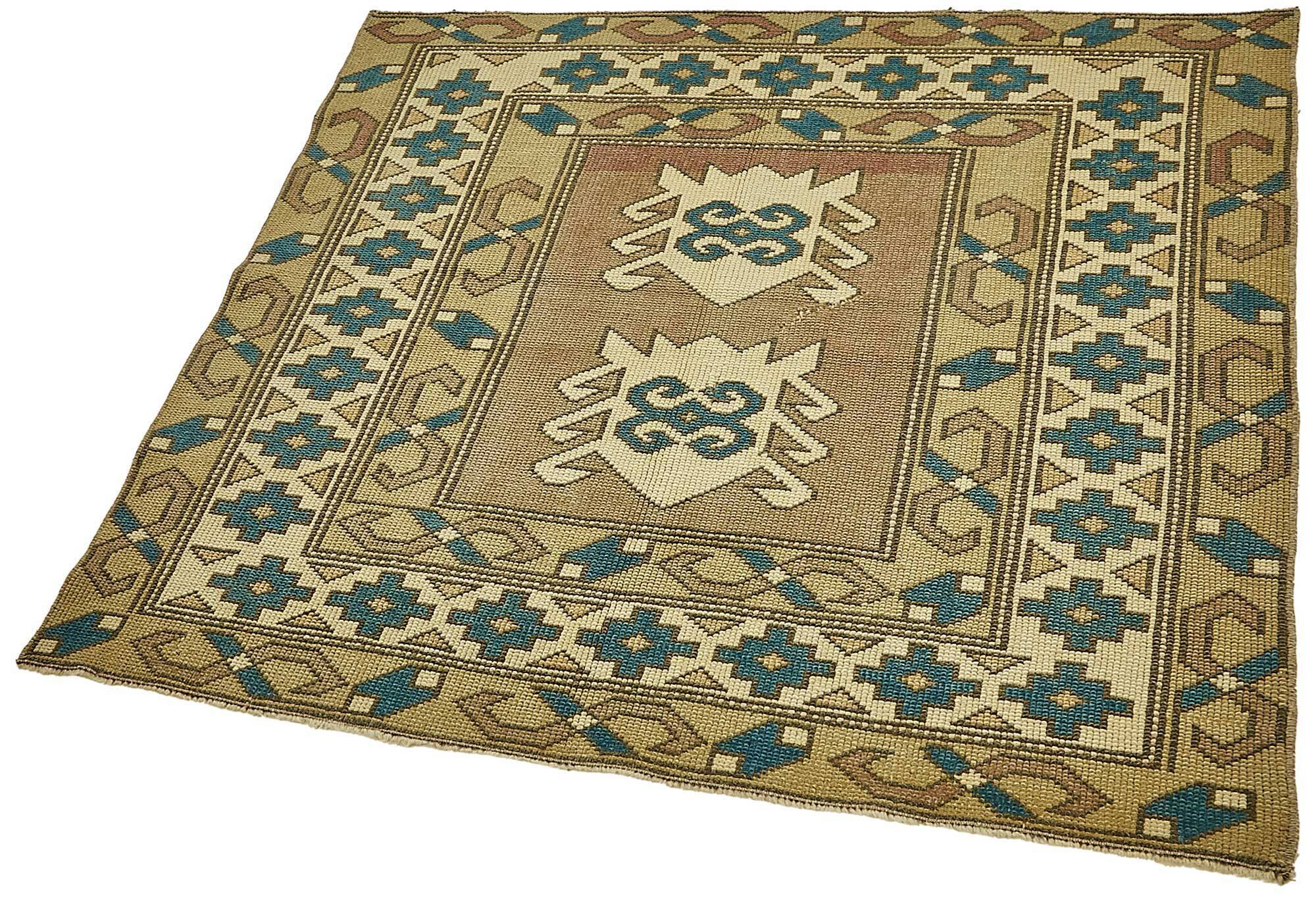 Tapis anatolien vintage turc 105 cm x 110 cm