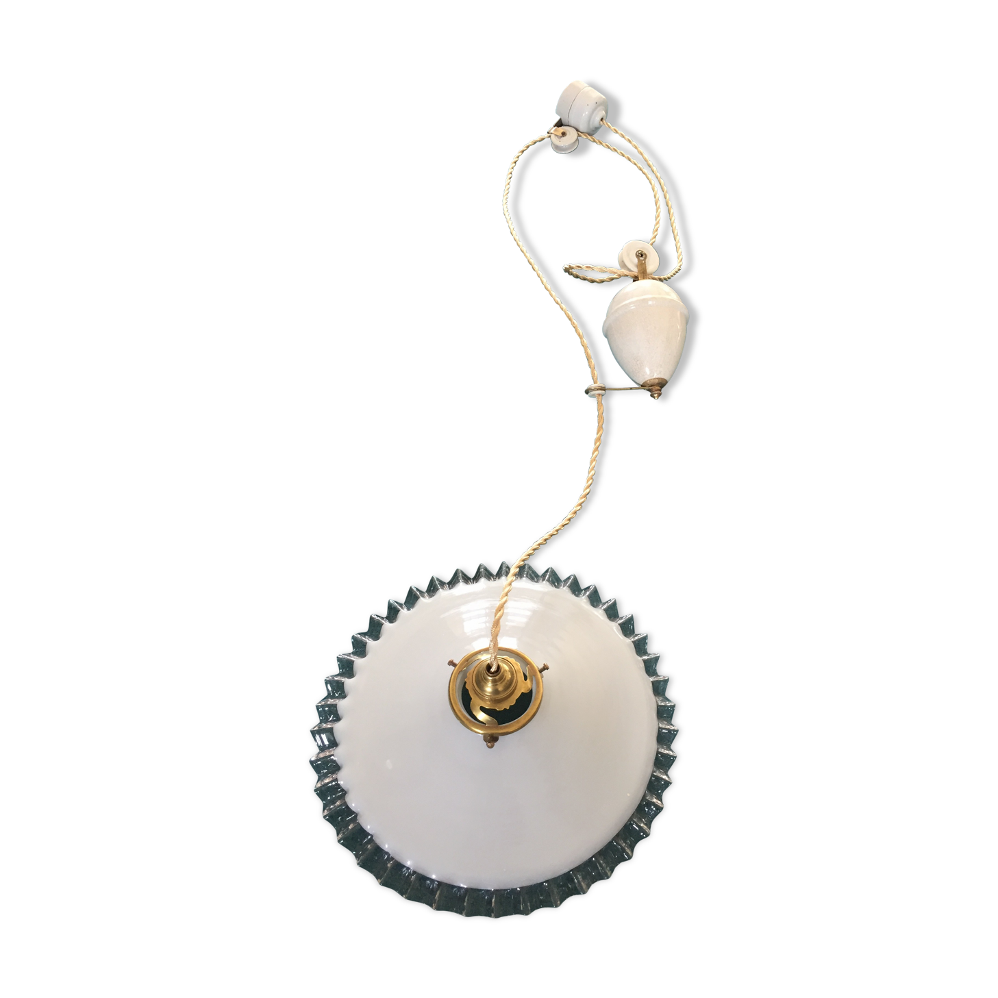 Suspension opaline rises down 1920s (number 8)