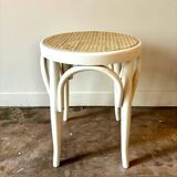 Stool in canework and white bent beech