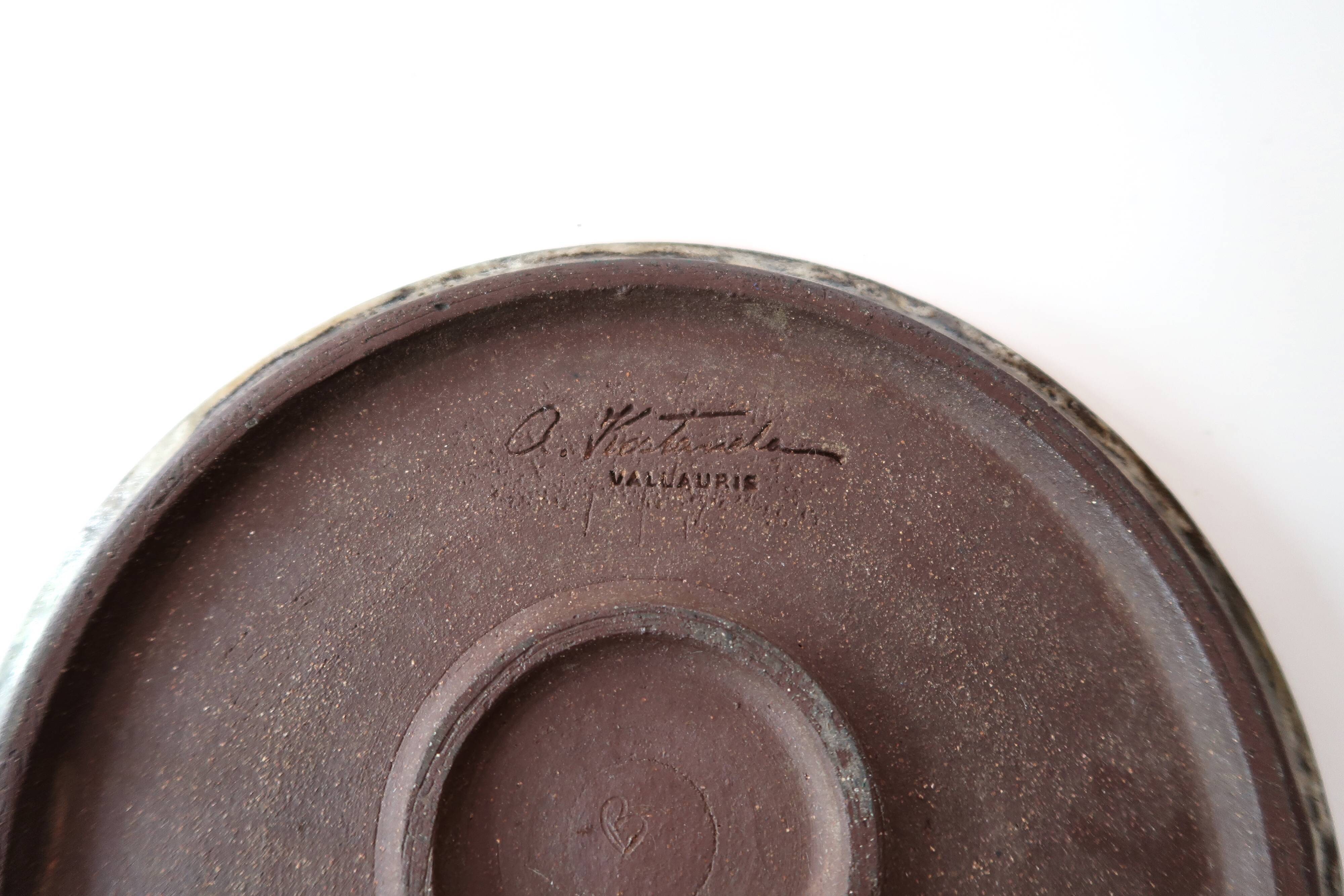 Ceramic dish bottom of Alexandre Kostanda, Vallauris 60s