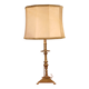 bronze candlestick from the 17th century converted into a lamp with its lampshade