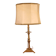 bronze candlestick from the 17th century converted into a lamp with its lampshade