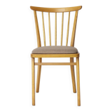 Vintage Beech Wood Kitchen Chair – 1960s German Design, Grey Upholstery