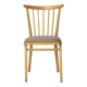 Vintage Beech Wood Kitchen Chair – 1960s German Design, Grey Upholstery