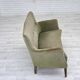 1960s, Danish curved 2-seater sofa, furniture velour, beech wood.