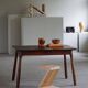 Moderne scandinave, table en hêtre avec pieds en forme de massue, Arnold Madsen, fabriquée dans les années 1940