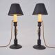 Paire de lampes anciennes Cheshire Cat Lewis Carroll Alice au pays des merveilles années 1920 Royaume-Uni