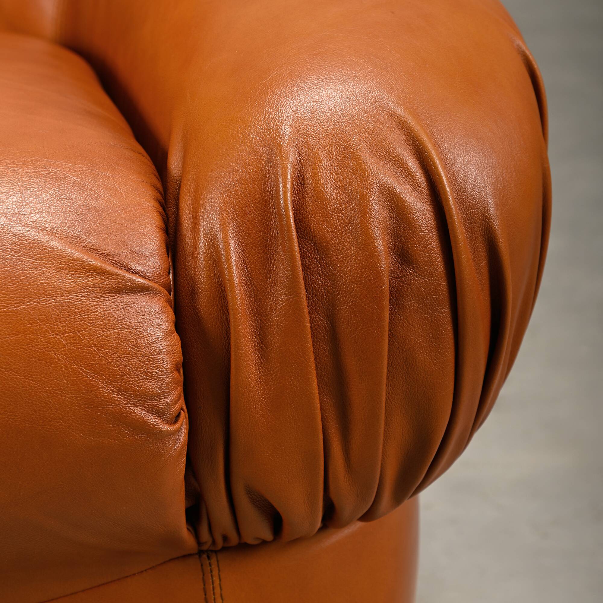 Rino Maturi Depositato Lounge Chairs in cognac leather for Mimo Padova