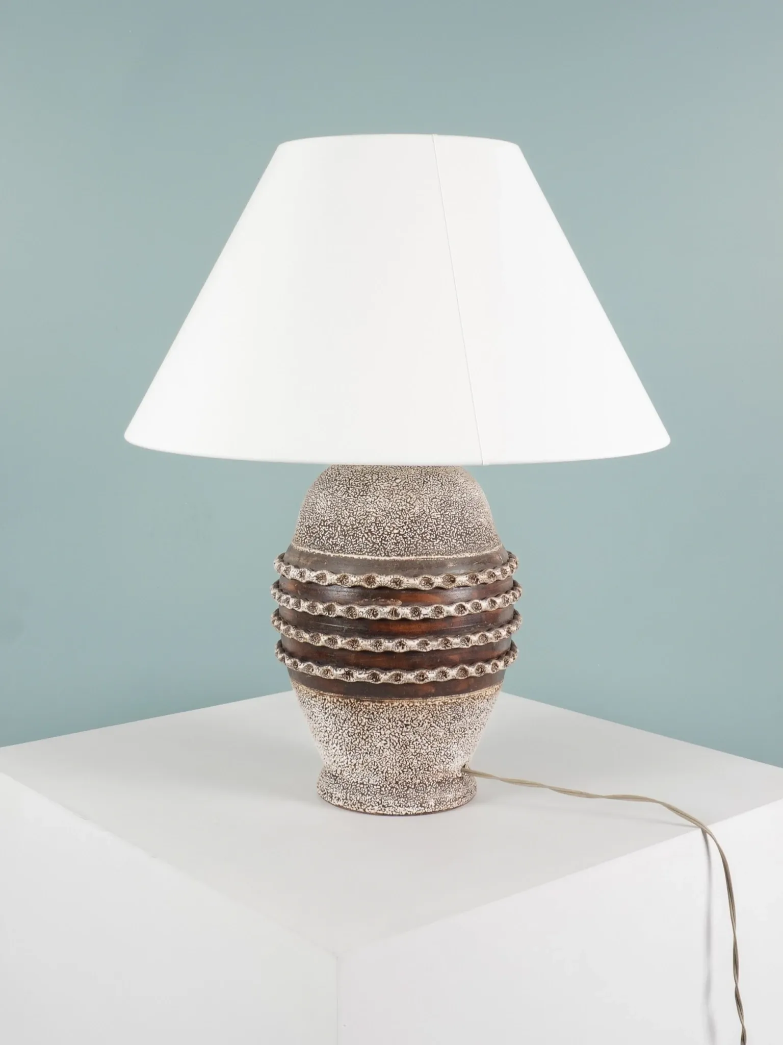 FRENCH WORK - Ceramic lamp in the style of Jean Besnard - France, circa 1950