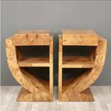 Pair of Art Deco marquetry bedside tables