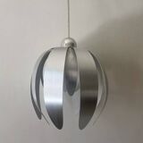 Brushed metal flower pendant light, 1970 design