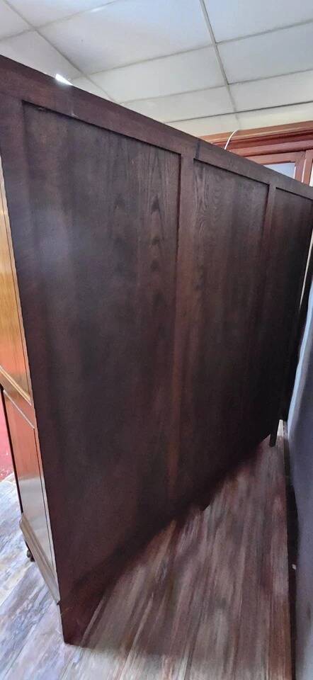 Large Provençal library in Louis XV style made of oak from the 20th century.