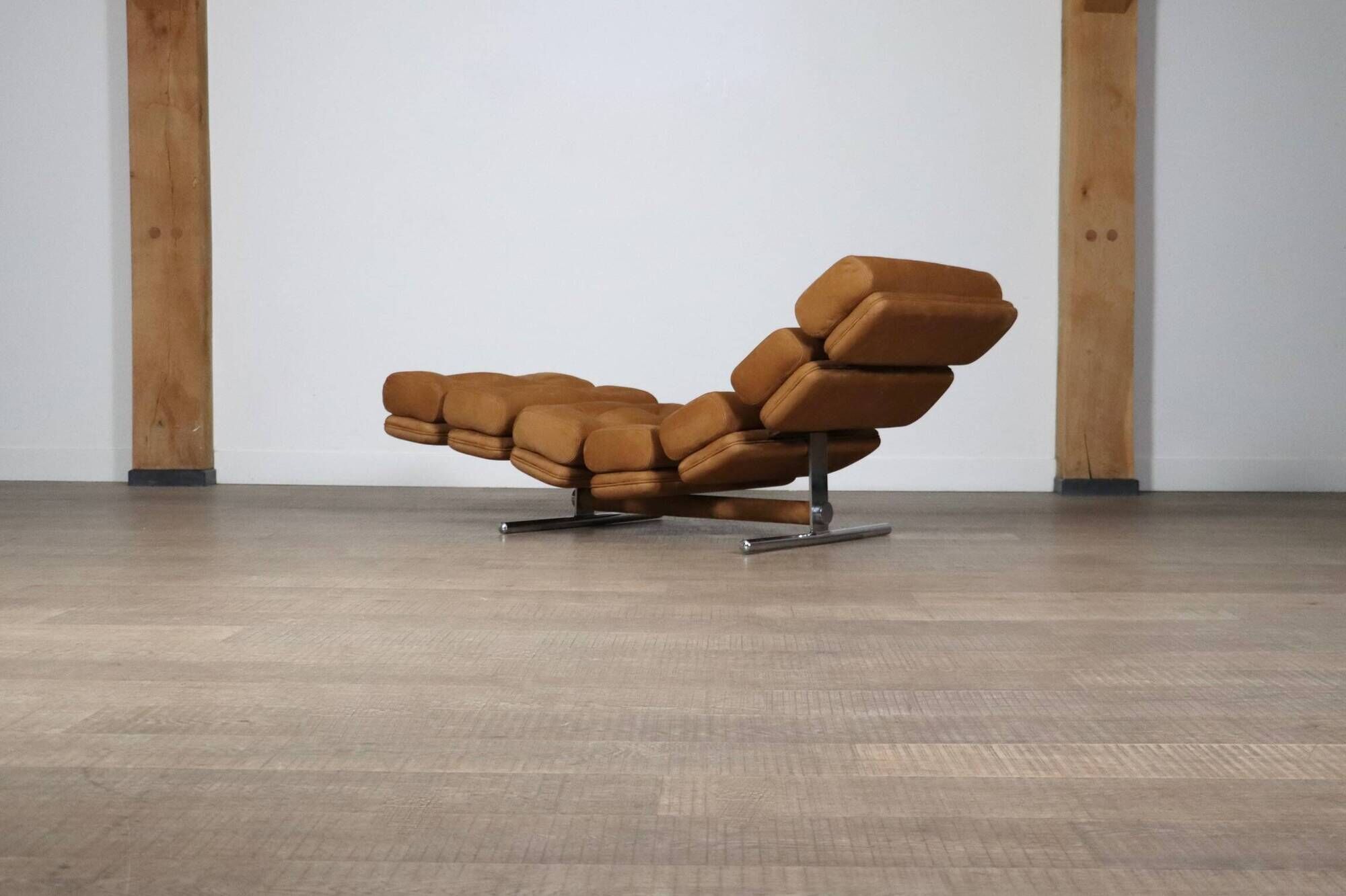 Fauteuil lounge Ric Deforche en cuir nubuck Tan pour Gervan, Belgique ...