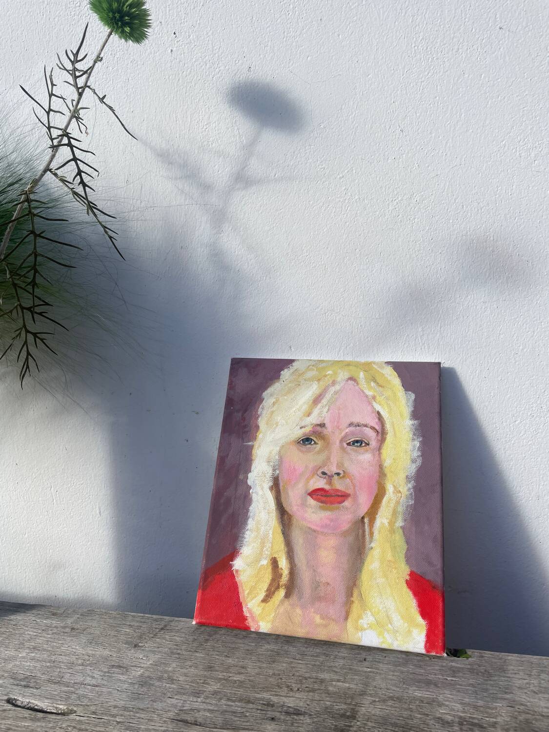 Painting of a blonde woman / oil on canvas