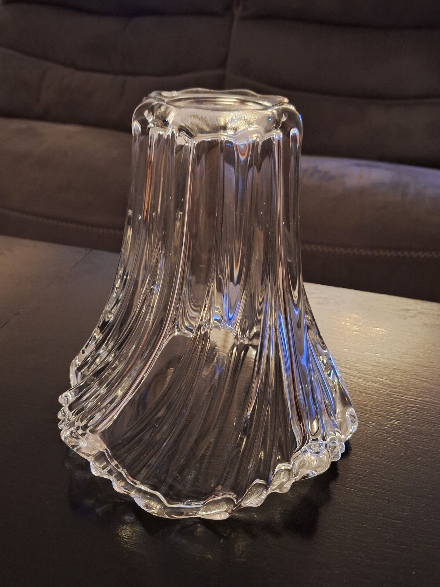 Transparent Art Deco crystal vase