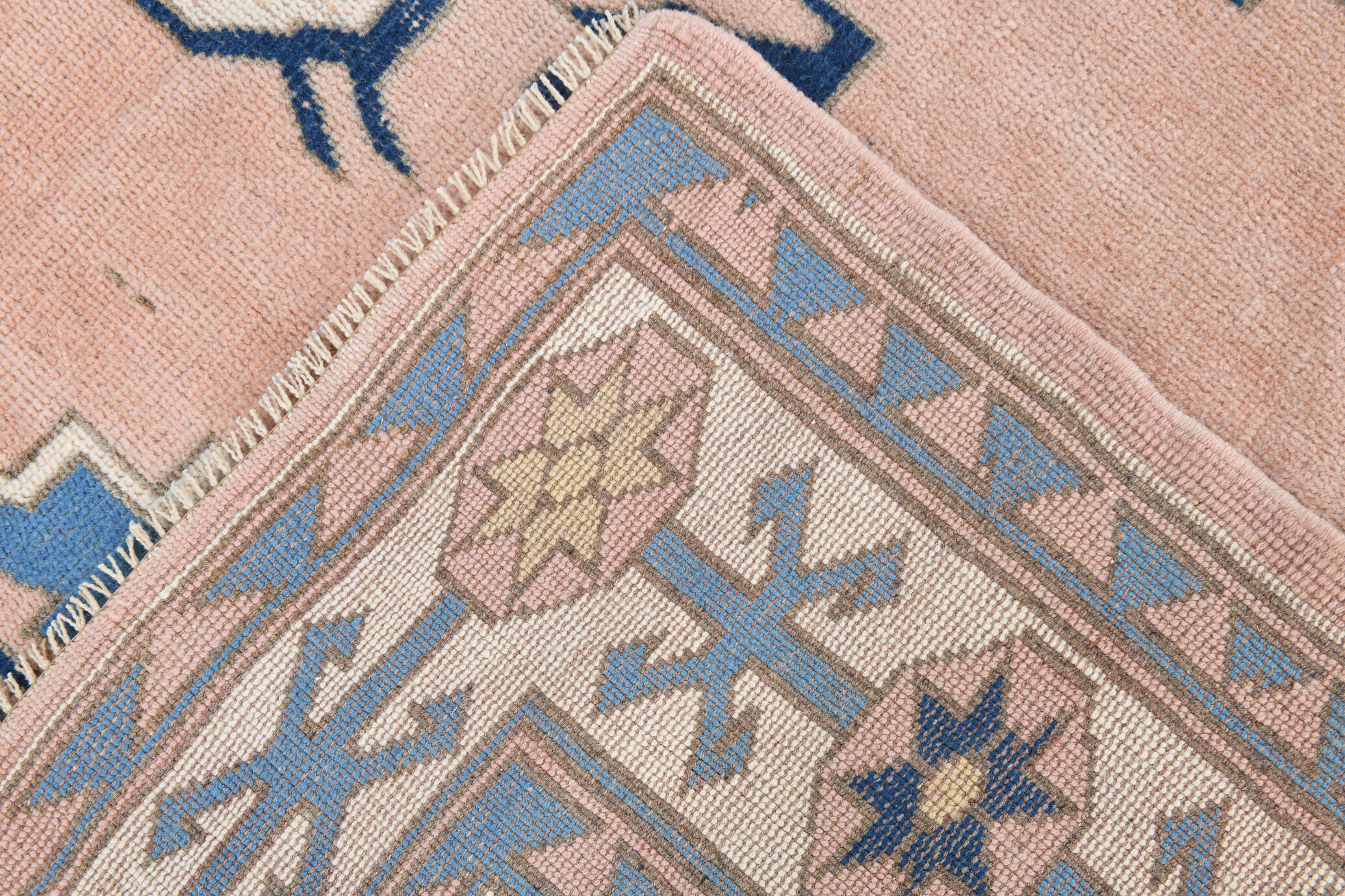 6x7 Pink & Blue Oushak Rug, 178x224Cm