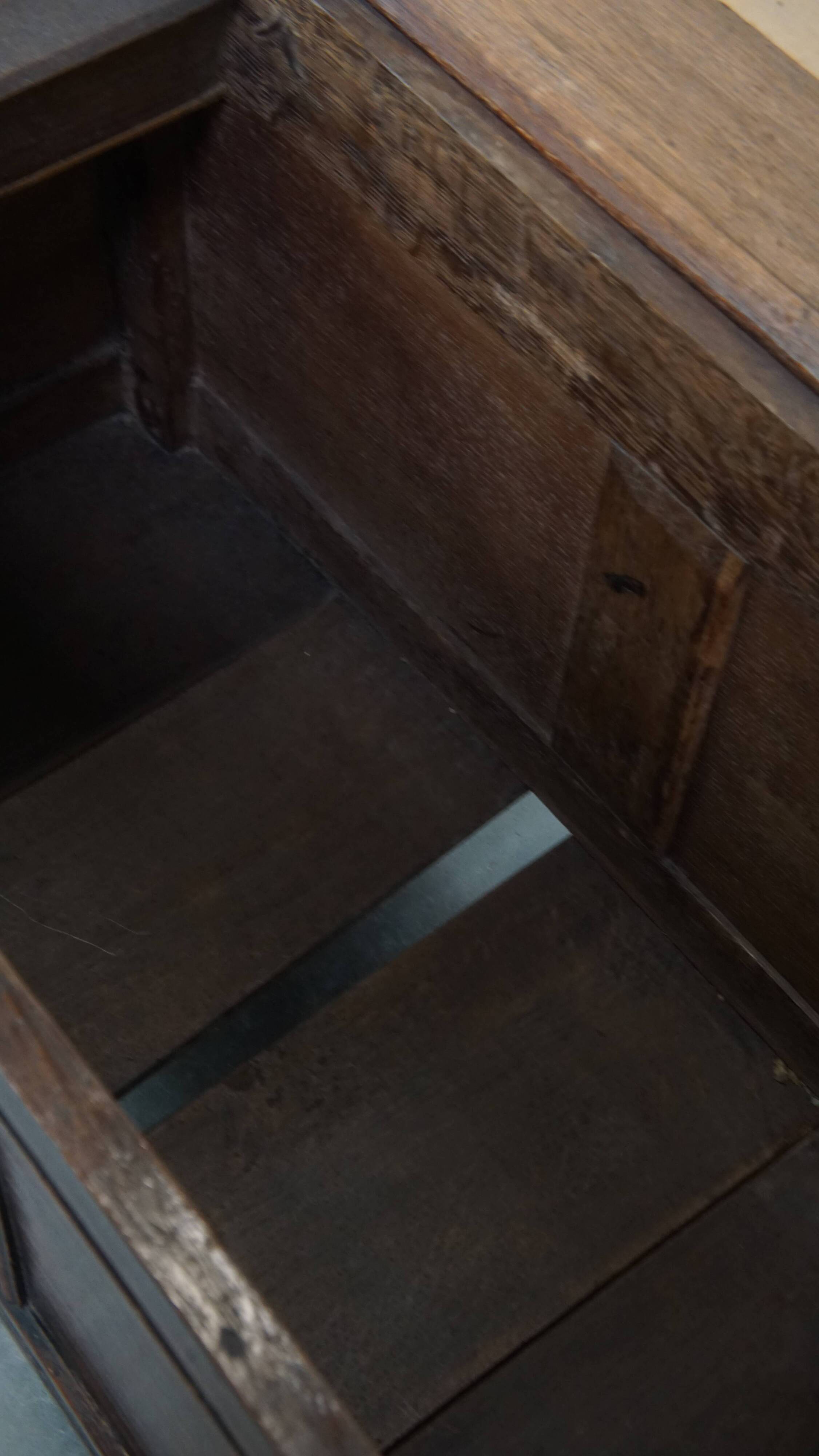 Antique 17th-century English oak chest
