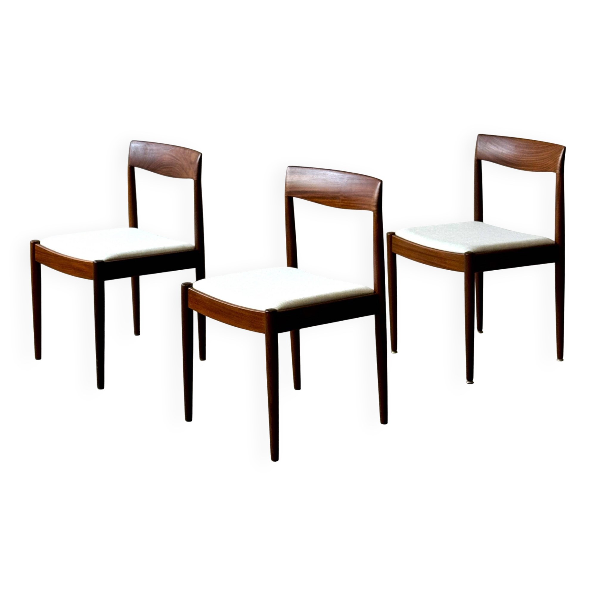 Chaises en teck, 3 pièces, Lübke, Allemagne, années 1960, vintage, milieu du siècle