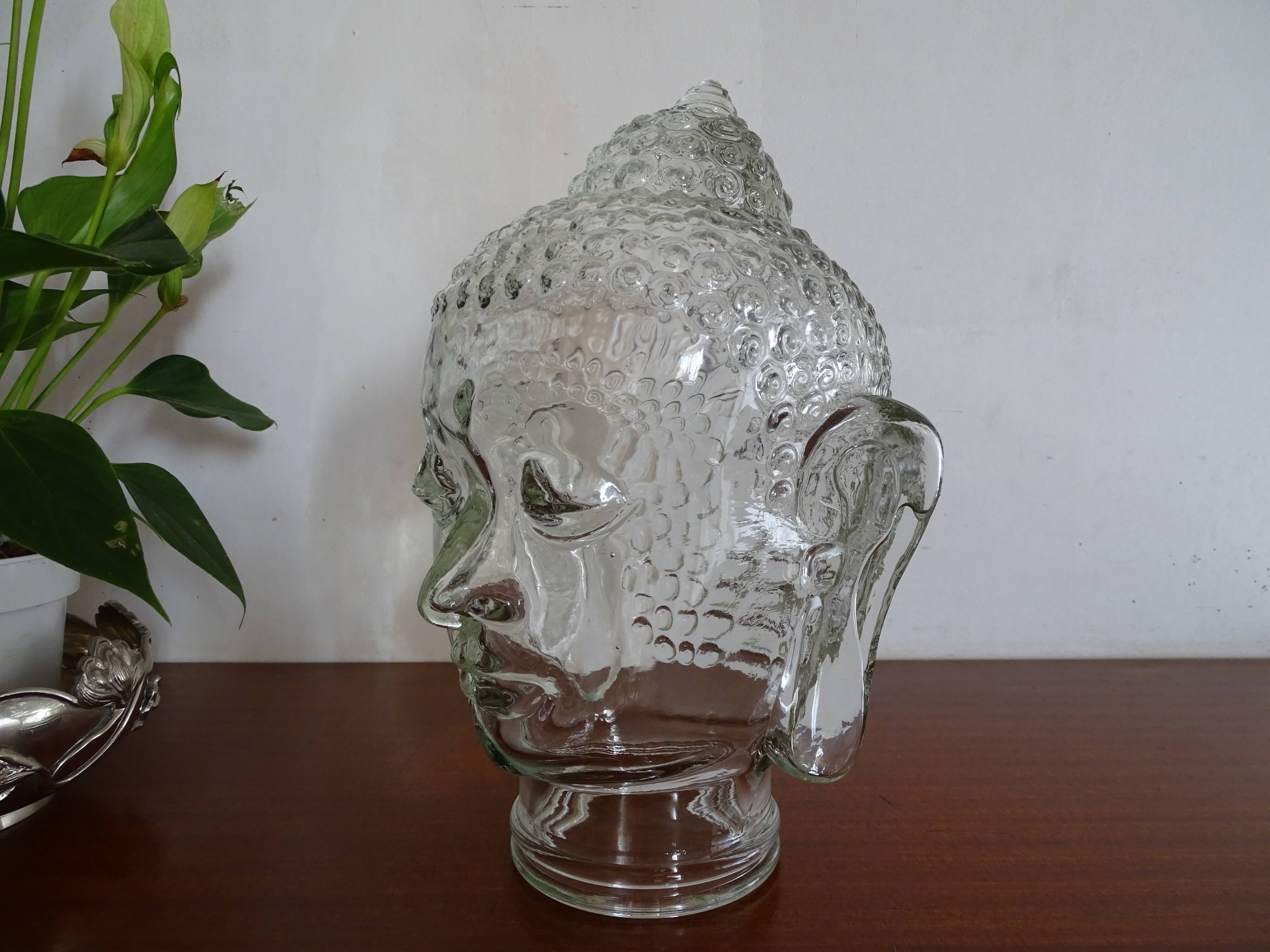 Old molded glass head - vintage blown glass - Object of curiosity