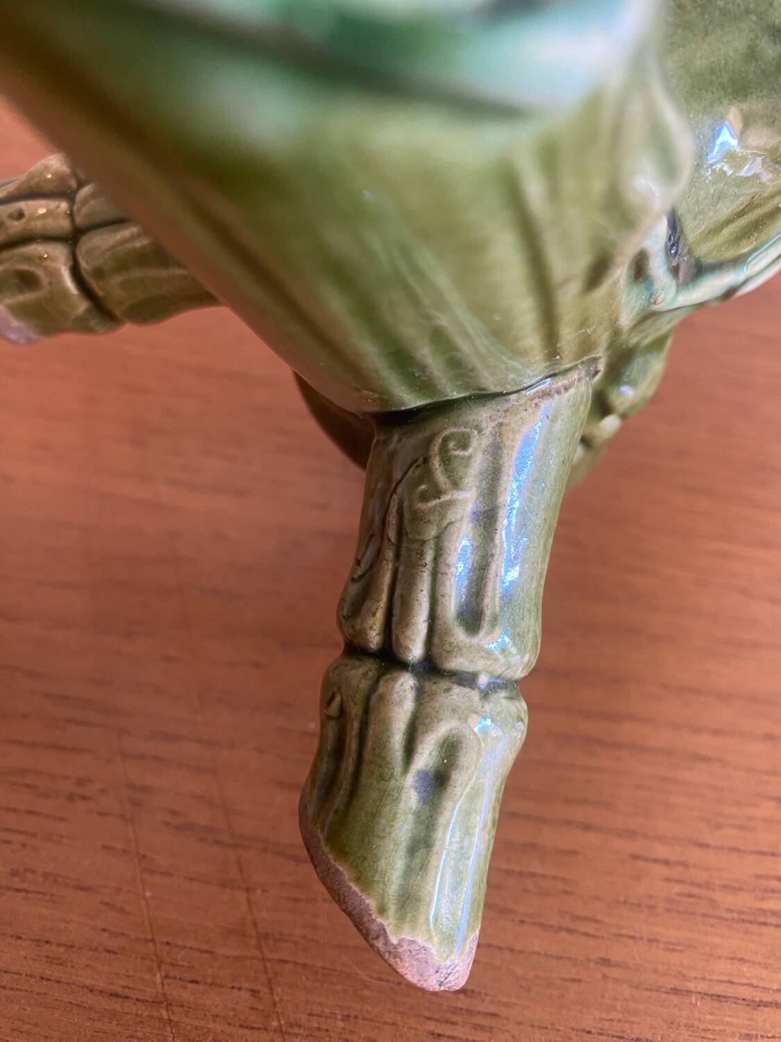 Art Nouveau earthenware vase with bamboo decoration circa 1900